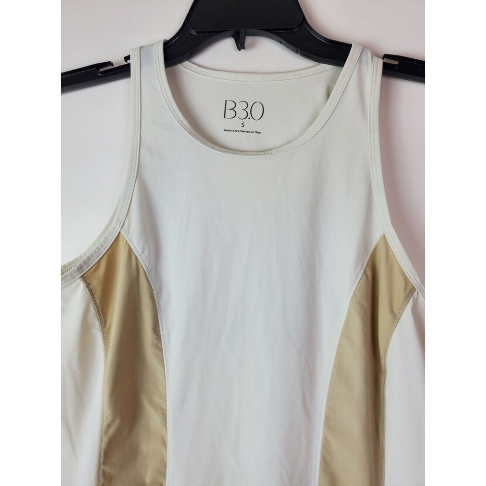 B3.0 Women's Tennis Athletic Workout Dress White Nude Ruffle Pleated Small - Picture 8 of 9